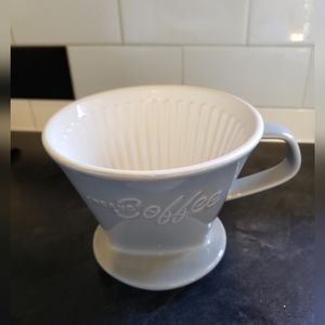 Ceramic large pour over coffee filter.